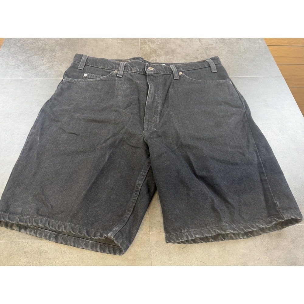 VTG 1996 Orange Tag Men's Levis Black 550 Relaxed Fit Denim Shorts Size 38-CLEAN